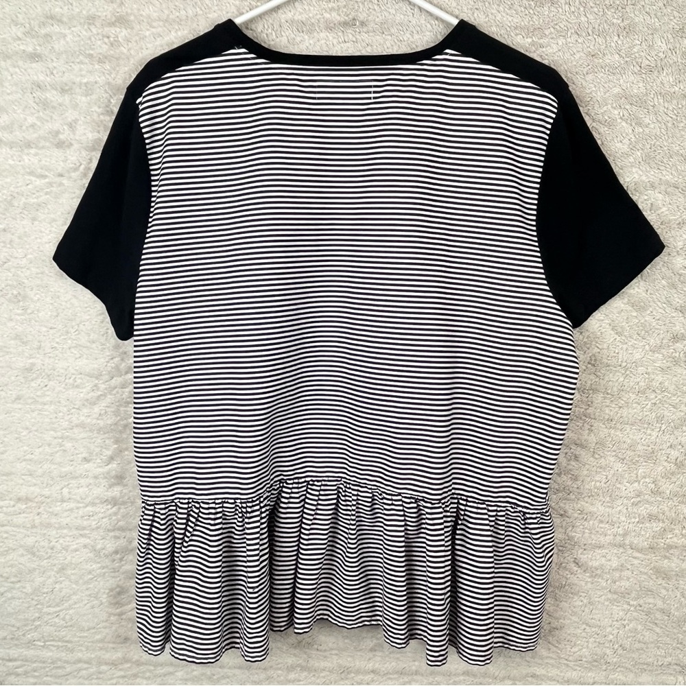 KATE SPADE BROOME STREET Womens Navy Blue Peplum Top Ooh La La Size 2XL - Picture 8 of 15
